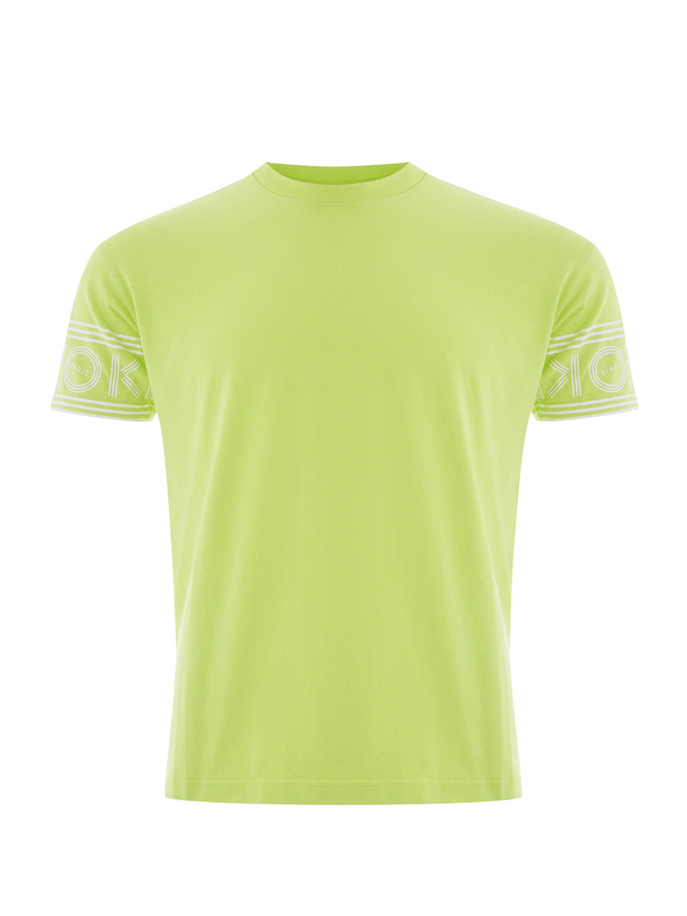 Gelbes T-Shirt aus Baumwolle mit kontrastierendem Logo auf den Ärmeln