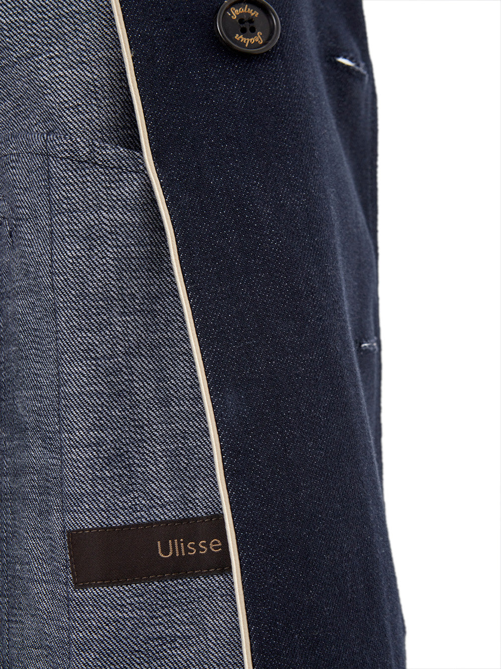 Zweireihige Jacke in Denim-Effekt
