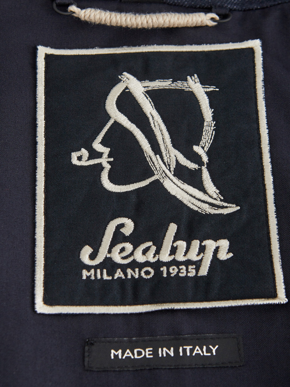 Zweireihige Jacke in Denim-Effekt