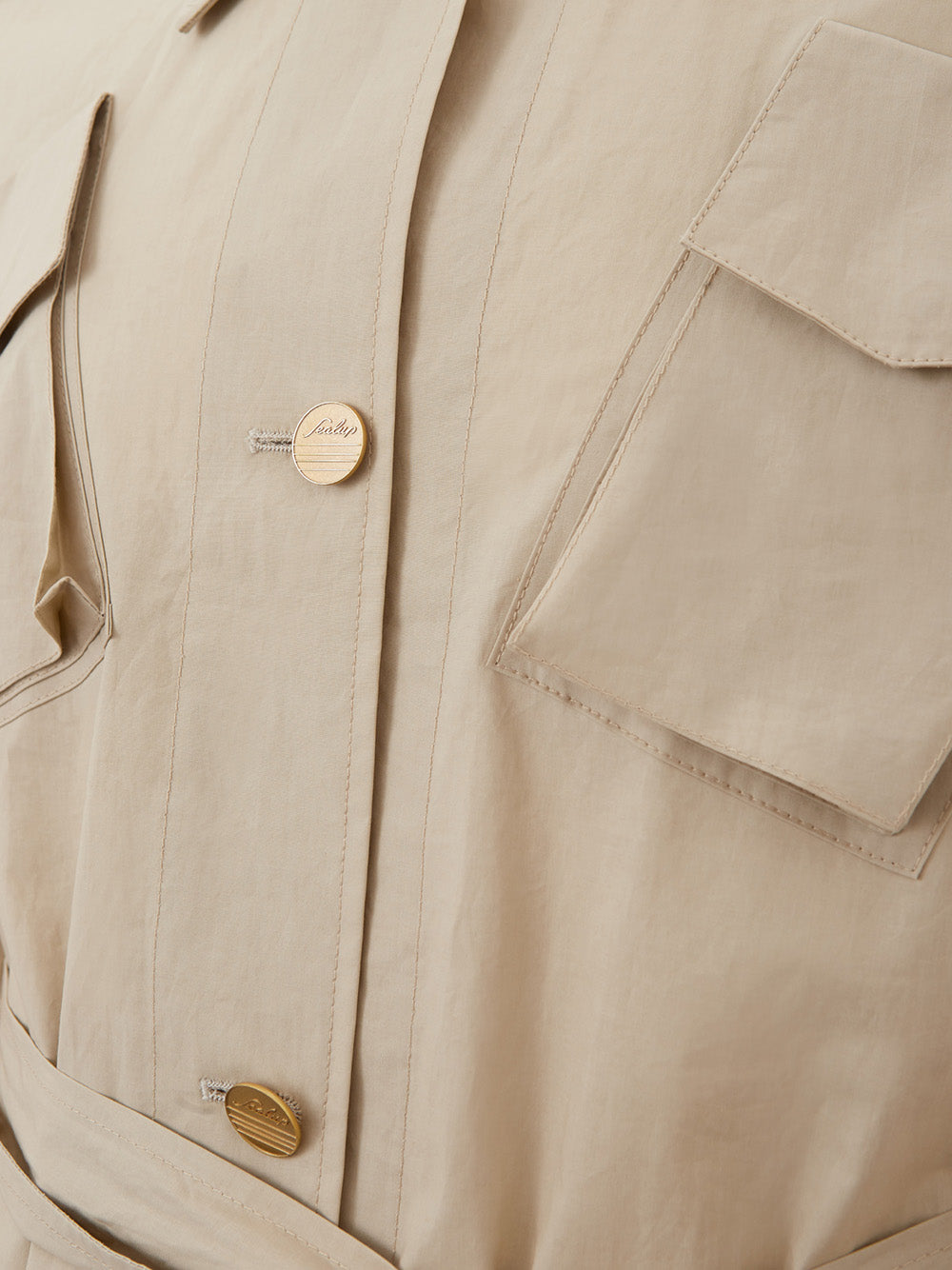 Beige Baumwolle Saharan Gürteljacke