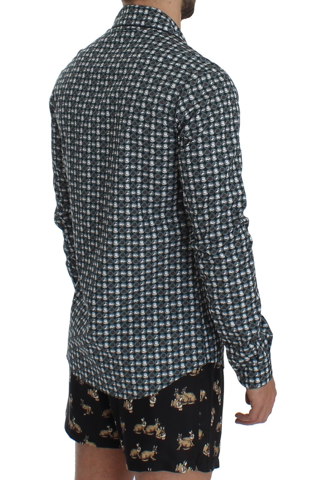 Grüner Hut Druck Baumwolle Pyjama Shirt Nachtwäsche