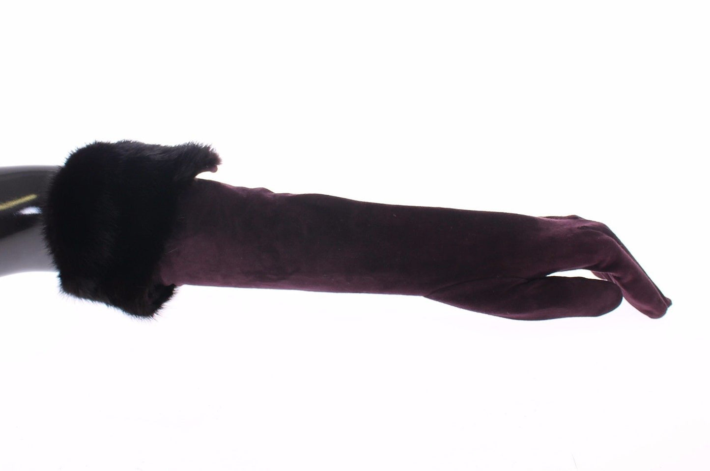 Lila Nerz Pelz Ziegenfell Wildleder Handschuhe