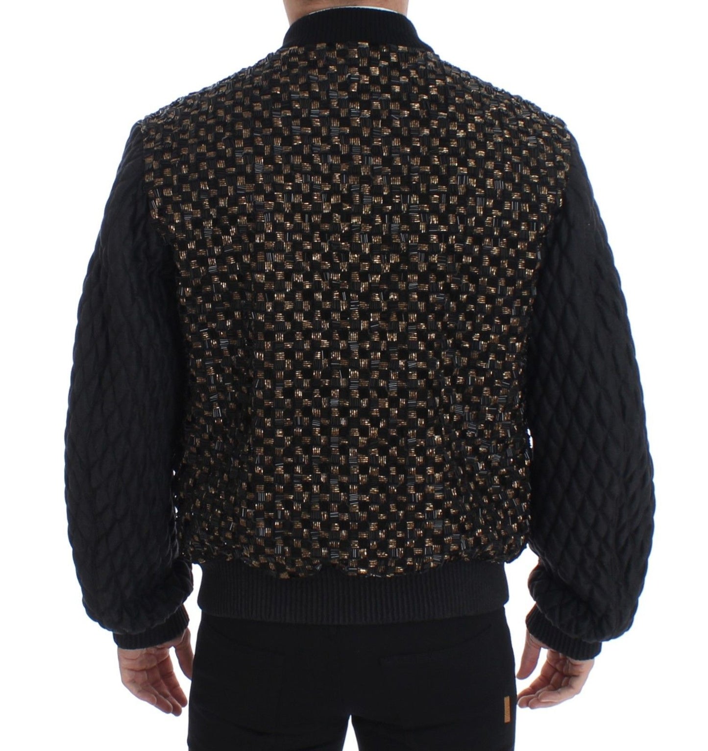 Schwarze Jacke aus Ziegenleder mit Pailletten