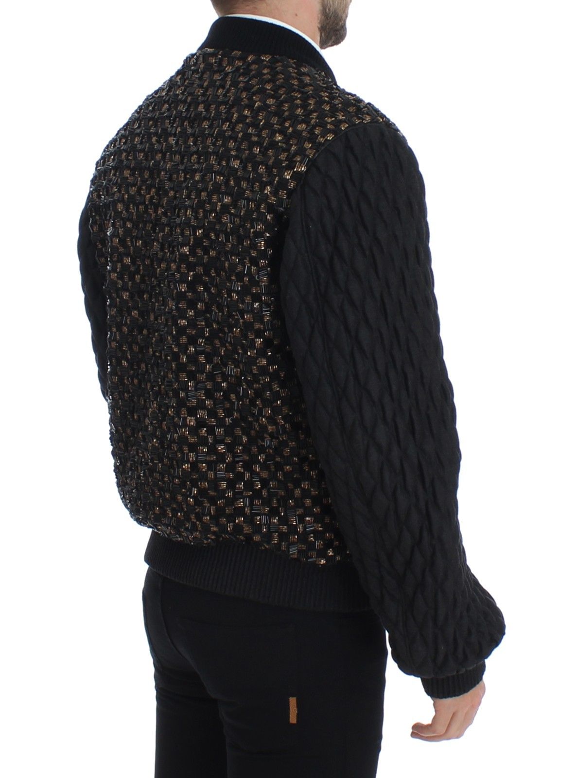 Schwarze Jacke aus Ziegenleder mit Pailletten