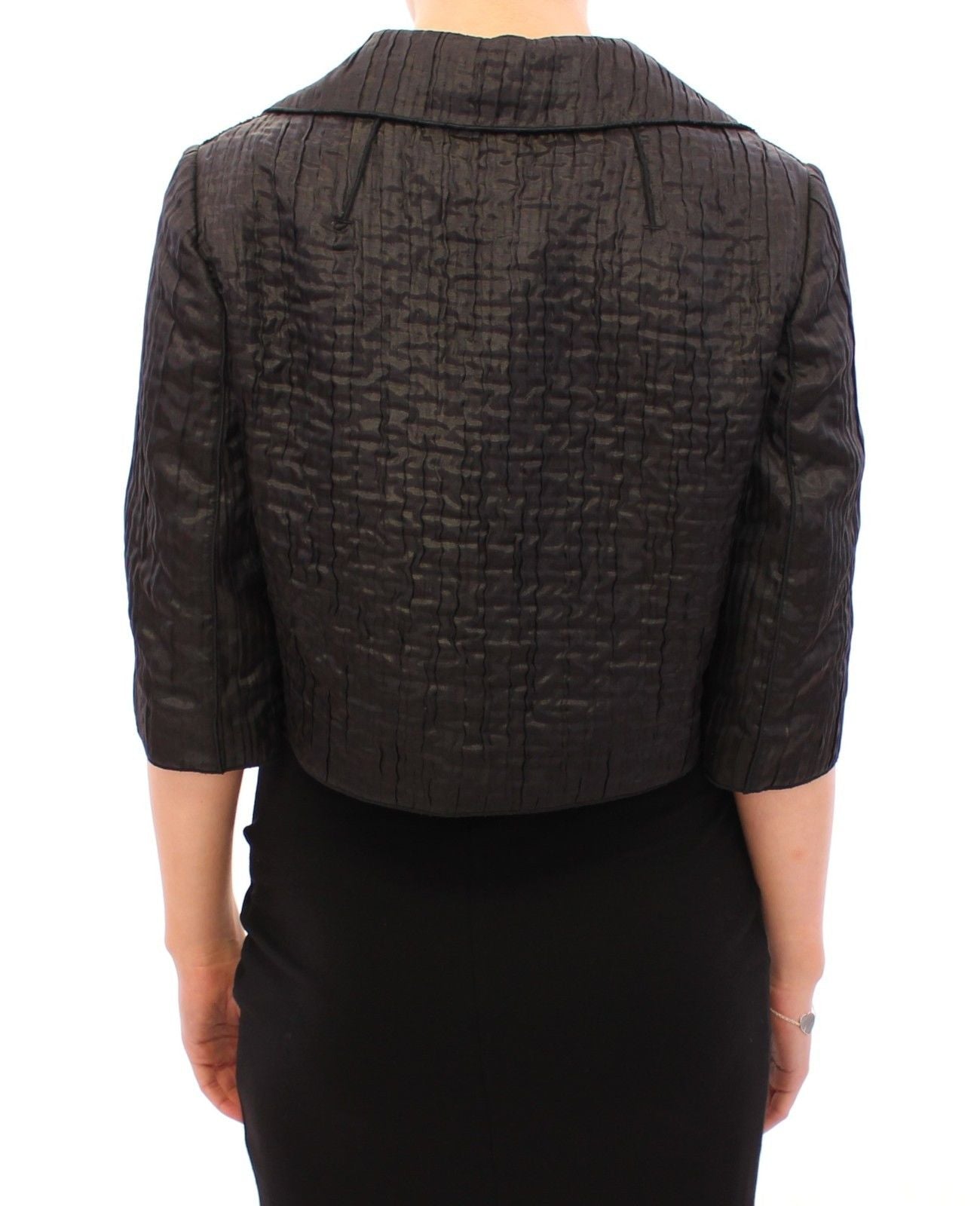 Schwarzer kurzer Bolero Shrug Jacke Mantel