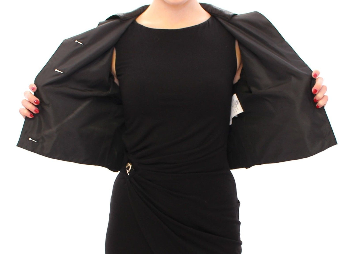 Schwarzer kurzer Bolero Shrug Jacke Mantel