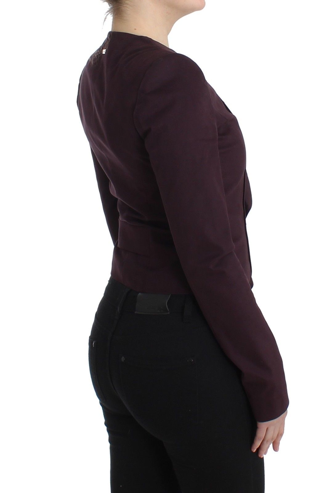 Lila geraffte Jacke Mantel Blazer Kurz