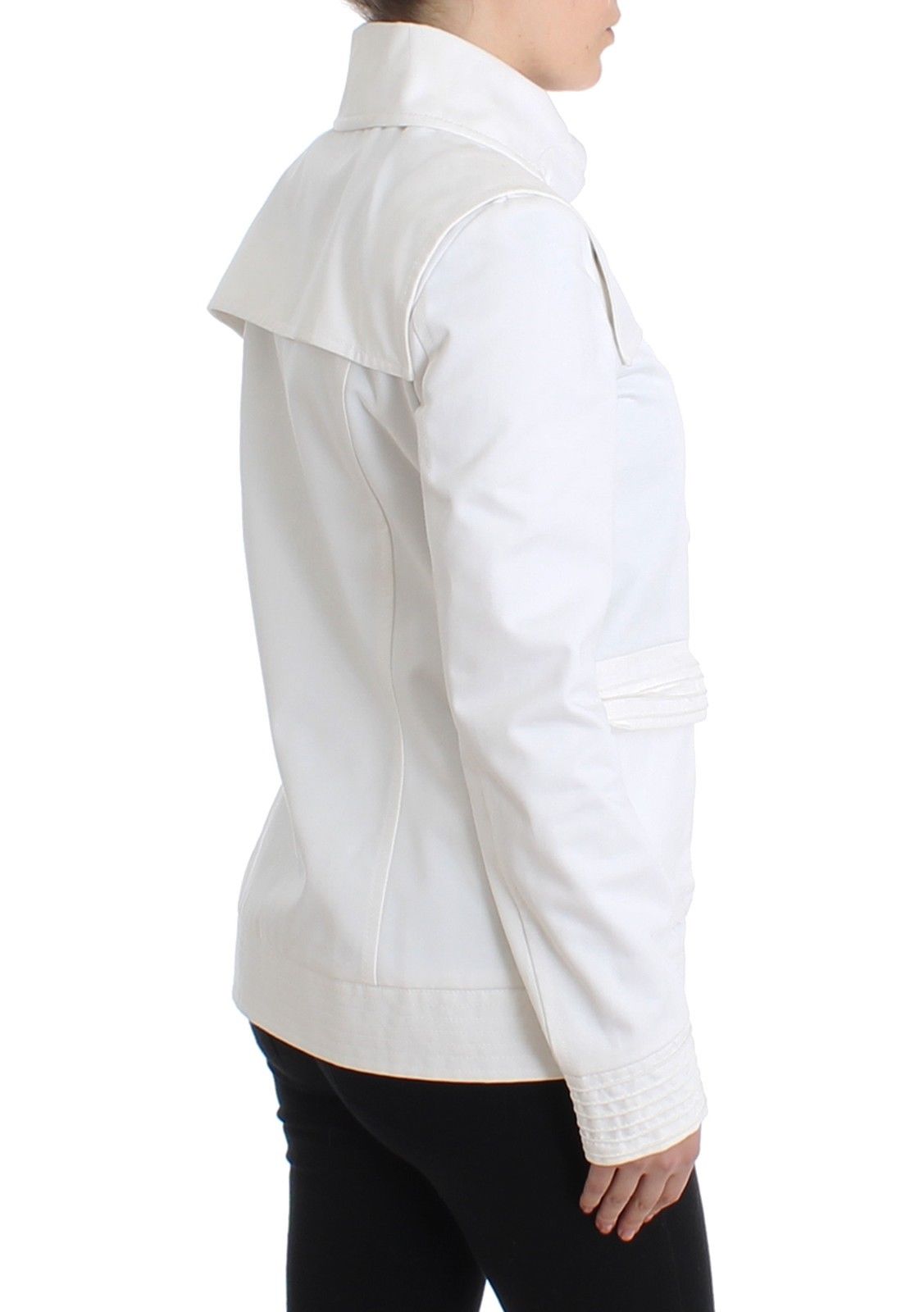 Weiße doppelreihige Jacke Mantel Blazer