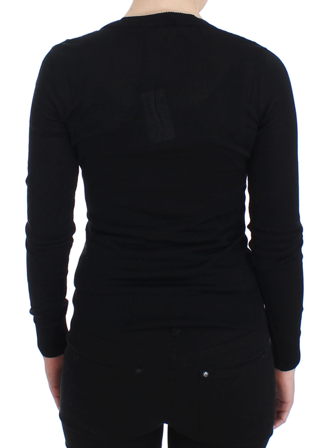 Schwarzer Kaschmirpullover mit Rundhalsausschnitt Pullover