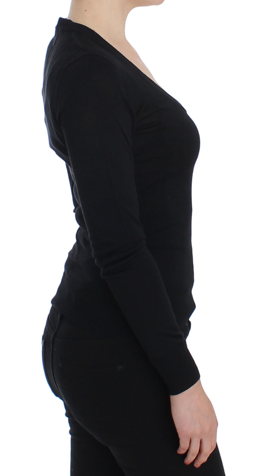 Schwarzer Kaschmirpullover mit Rundhalsausschnitt Pullover