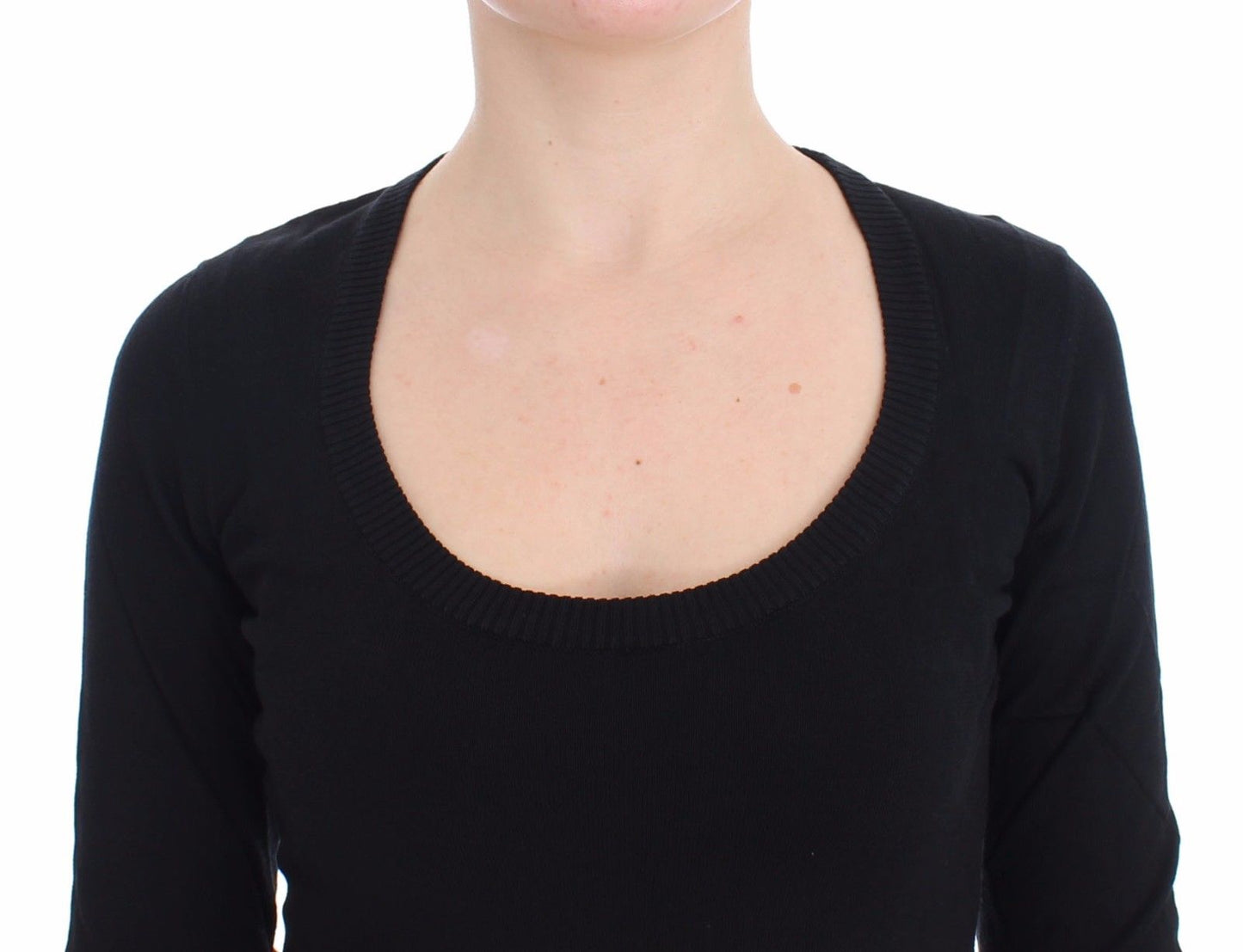 Schwarzer Kaschmirpullover mit Rundhalsausschnitt Pullover