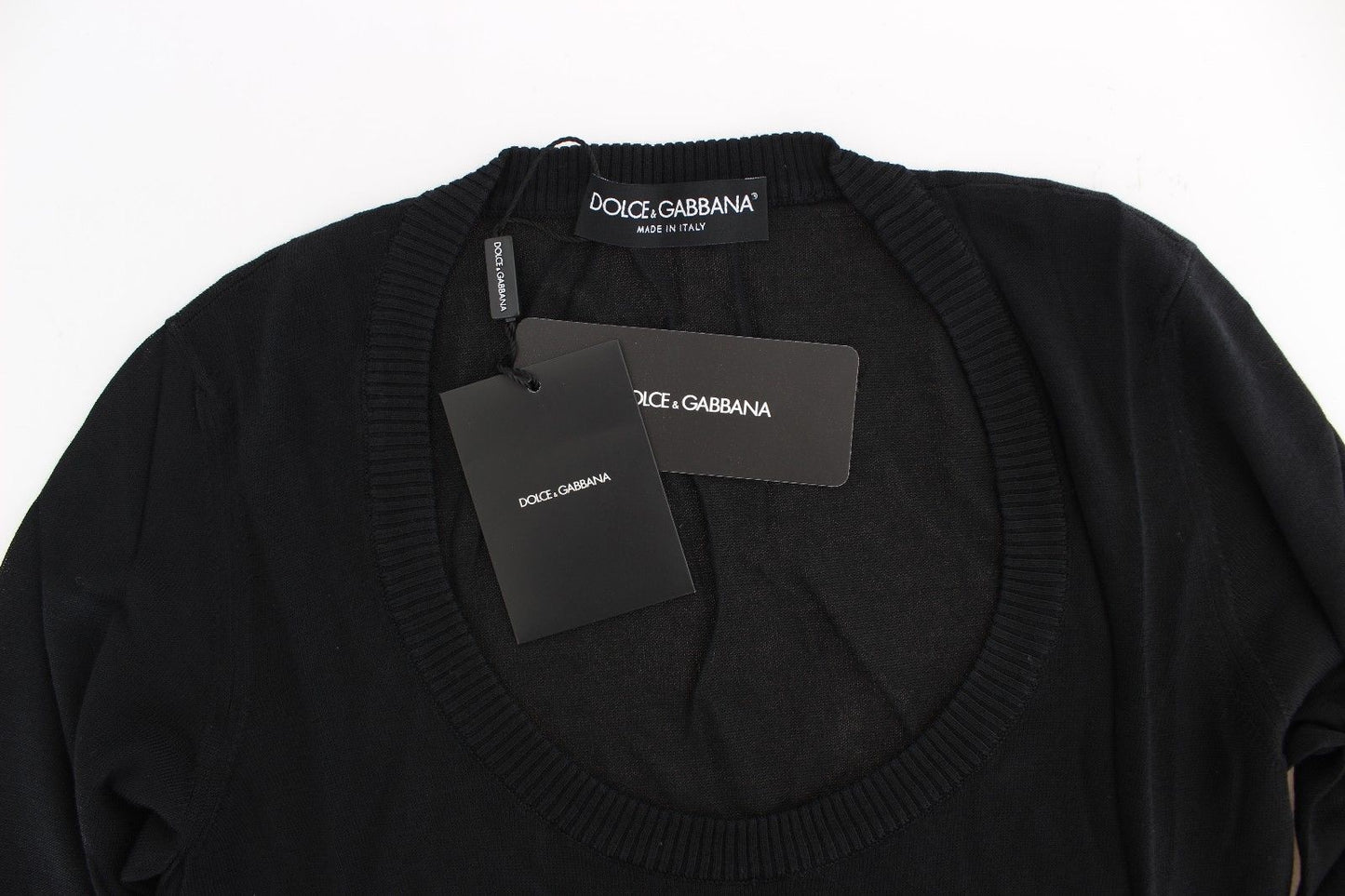 Schwarzer Kaschmirpullover mit Rundhalsausschnitt Pullover