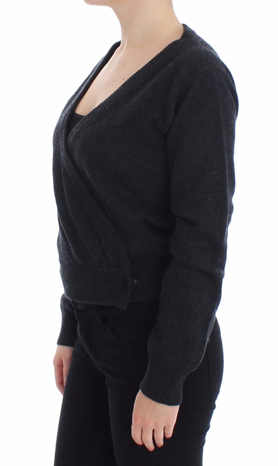 Grauer Kaschmirpullover Pullover Wrap