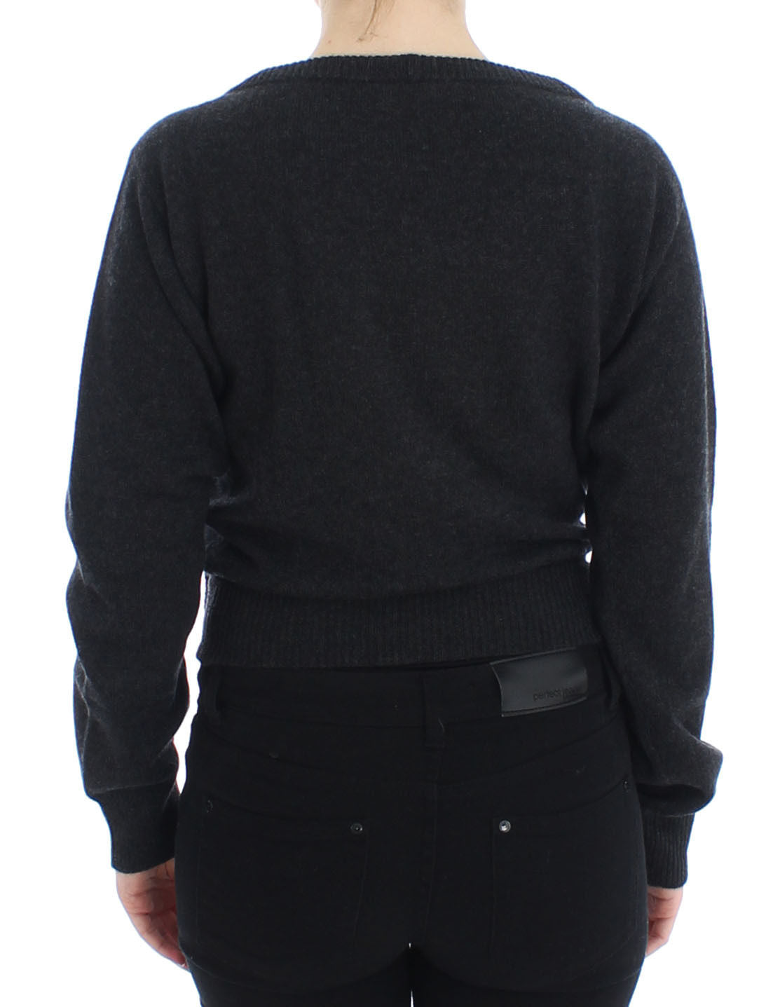 Grauer Kaschmirpullover Pullover Wrap
