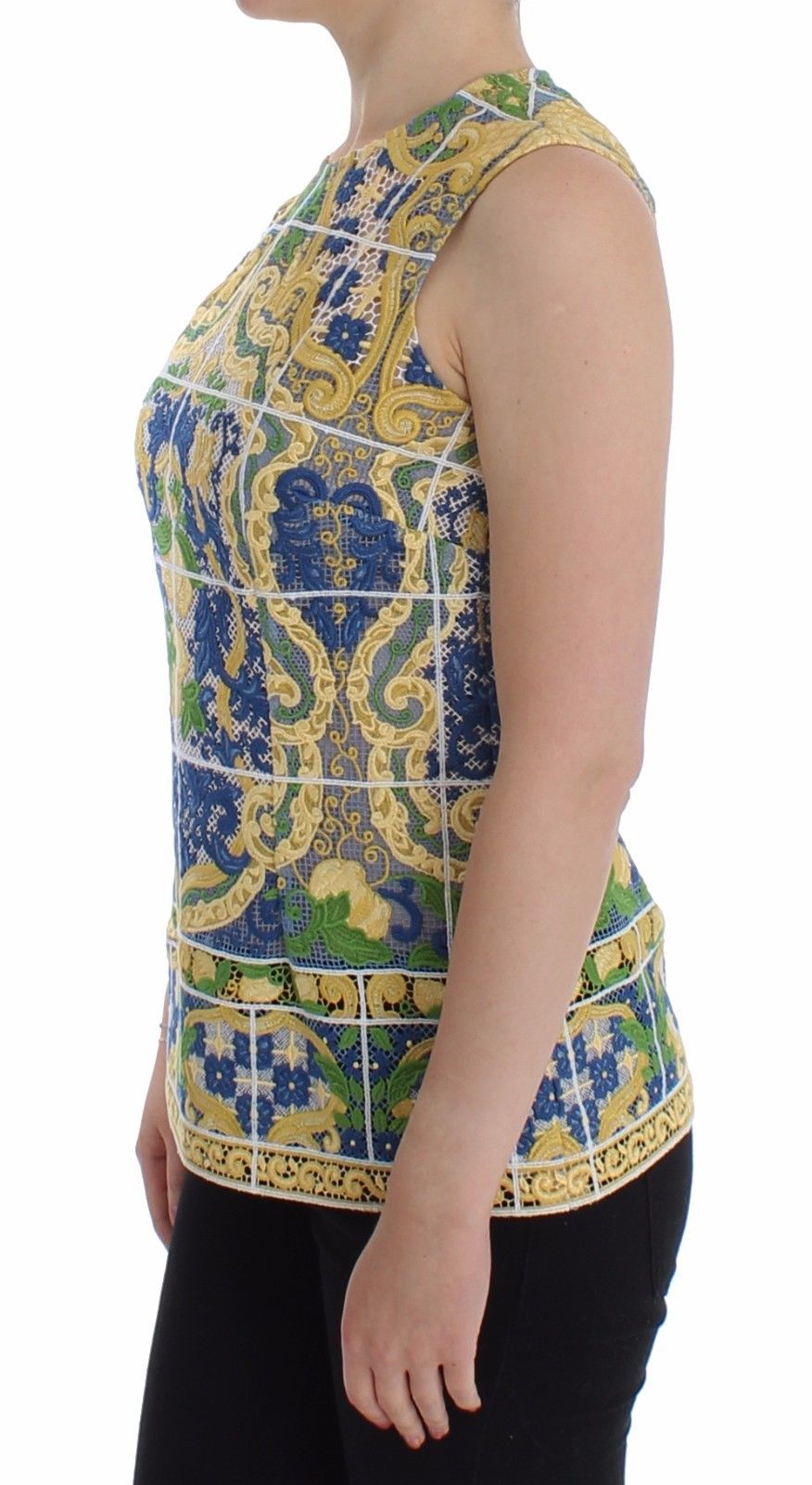 Multicolor Majolika bestickter Pullover