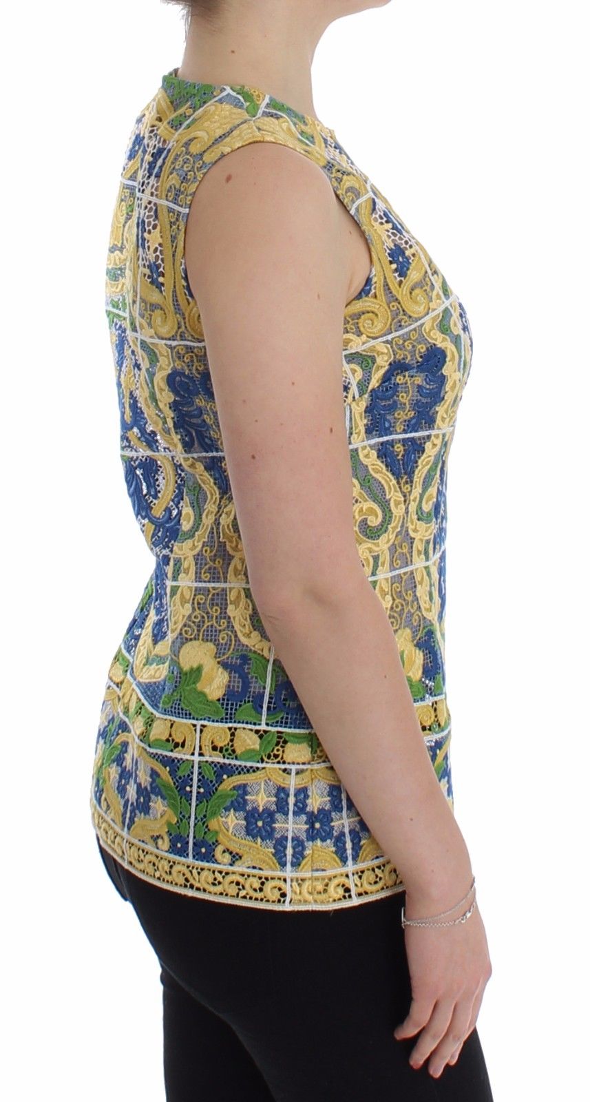 Multicolor Majolika bestickter Pullover