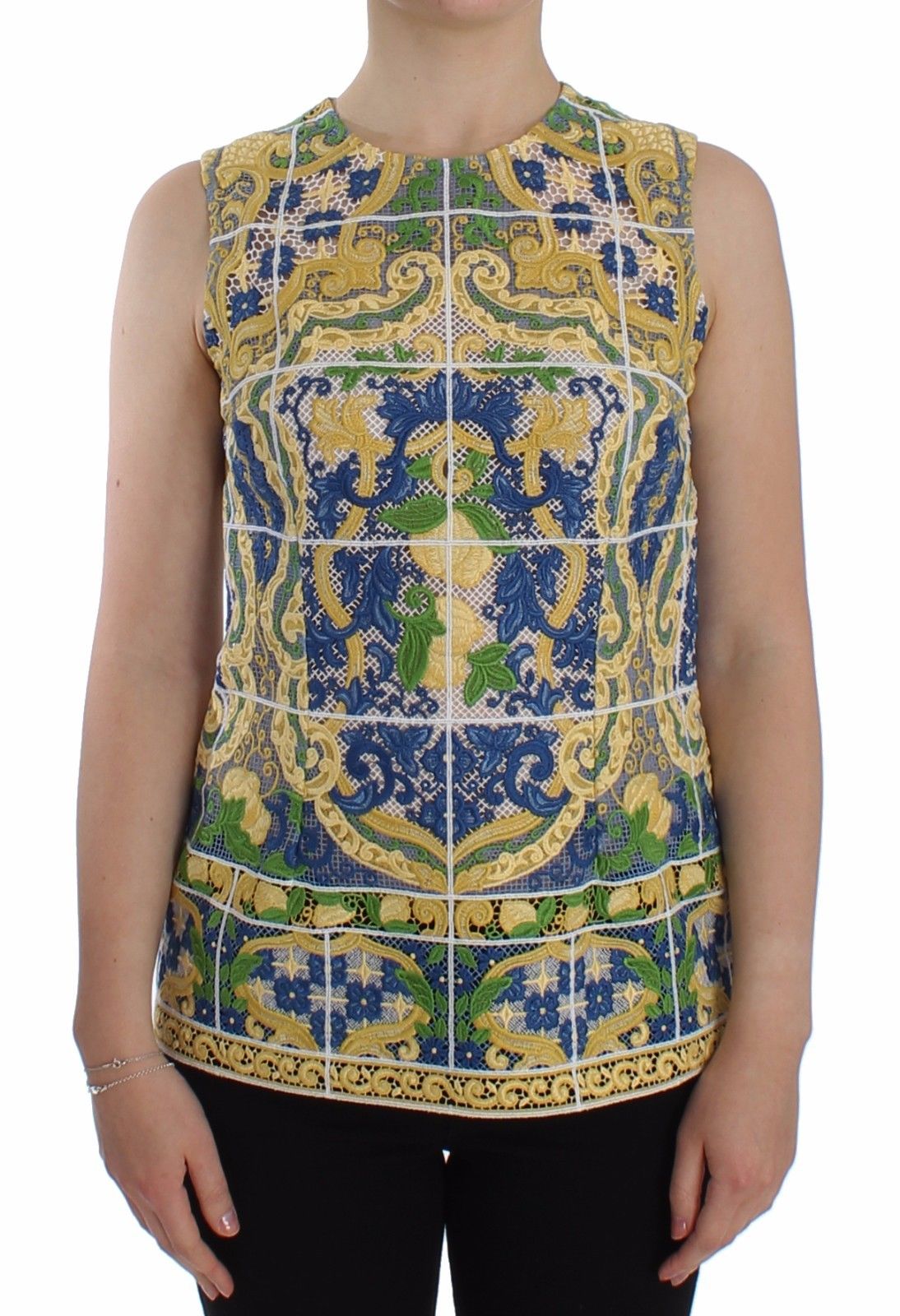 Multicolor Majolika bestickter Pullover