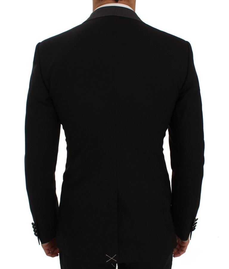 Schwarze Woll-Stretch-Blazer-Jacke