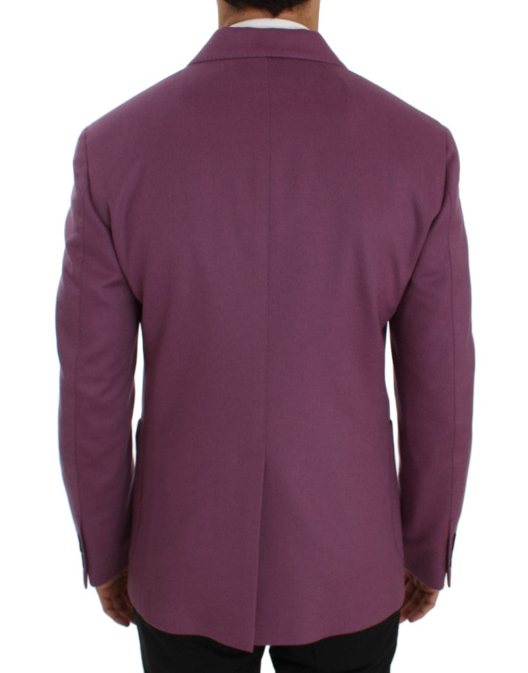 Lila Kaschmir Slim Fit Blazer Jacke