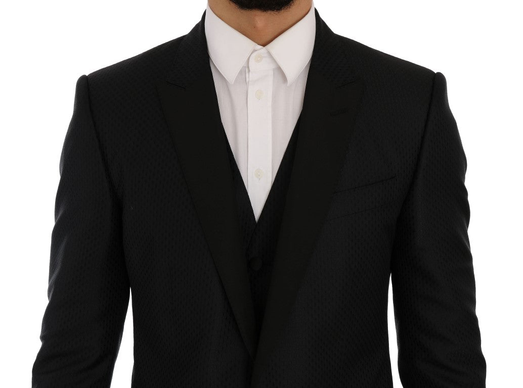 Schwarz-Blau MARTINI Seidenblazer Jacke