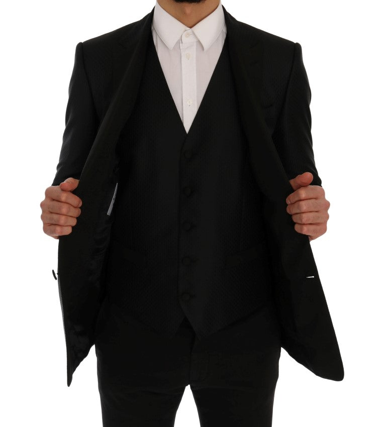 Schwarz-Blau MARTINI Seidenblazer Jacke