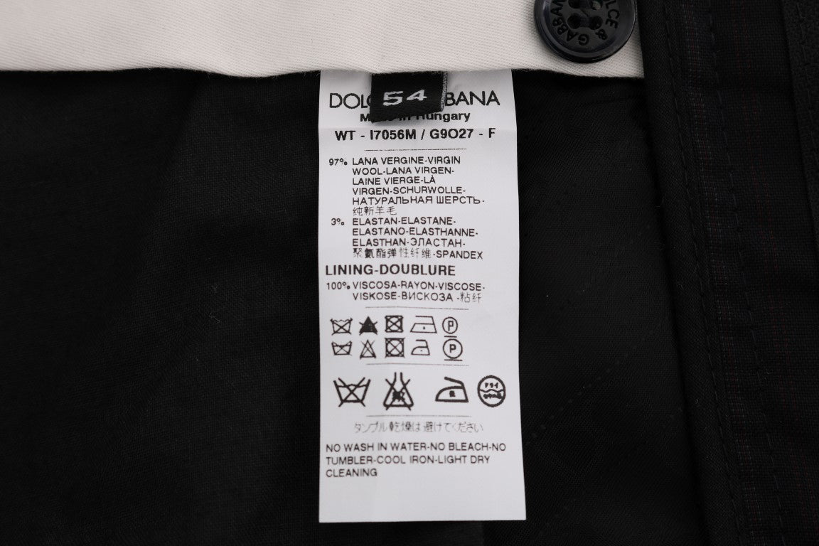Blau gestreifte Stretch-Hose aus Wolle