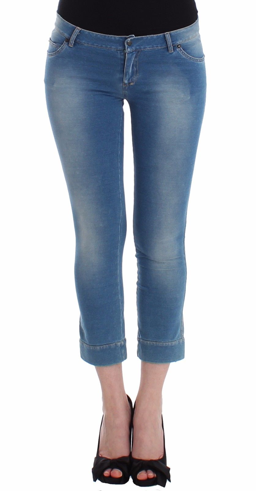 Beachwear Blaue Jeans Caprihosen Gekürzte Hosen