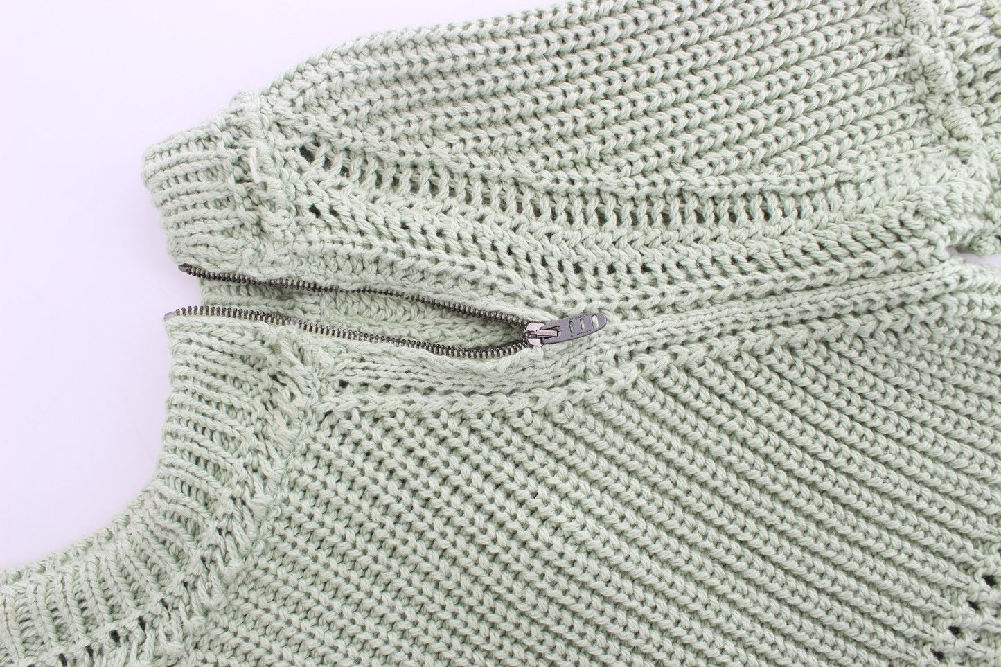 Grüner Cropped Knit Pullover Strickpullover
