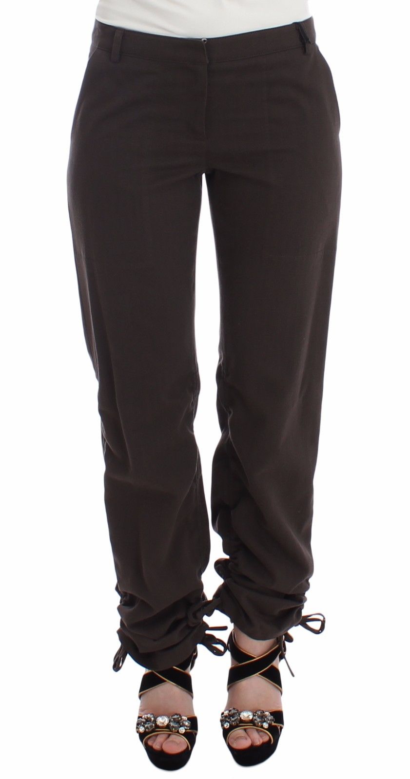 Braun Chinos Beiläufige Anzughose Khakis
