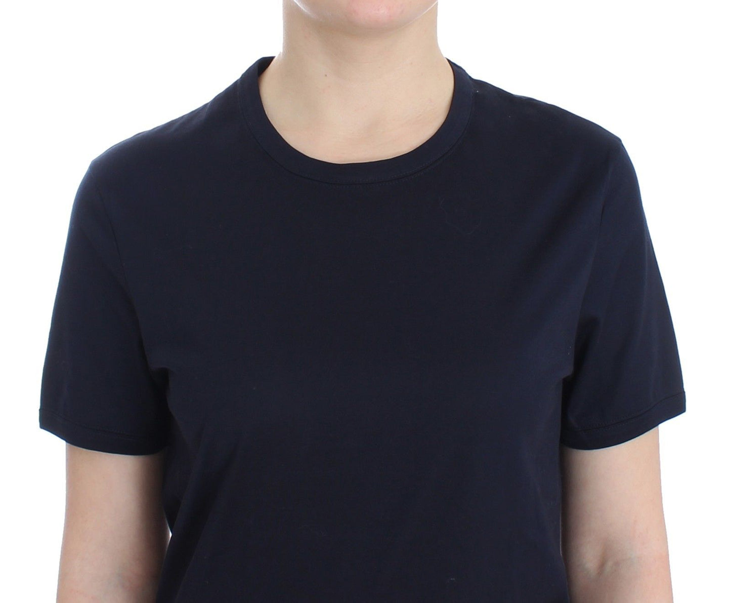 Lingerie Blaues Logo-T-Shirt mit Rundhalsausschnitt aus Baumwolle
