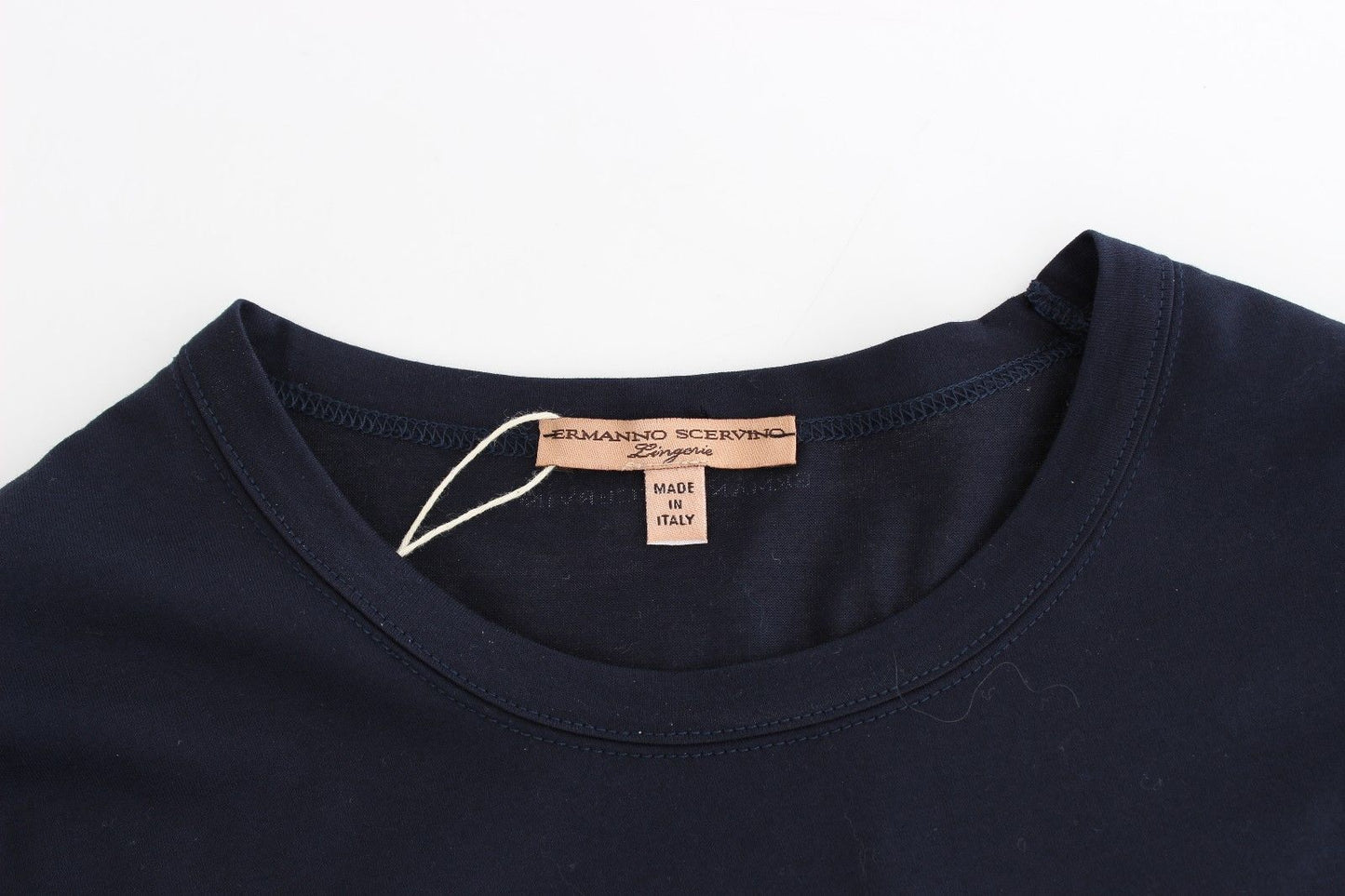 Lingerie Blaues Logo-T-Shirt mit Rundhalsausschnitt aus Baumwolle