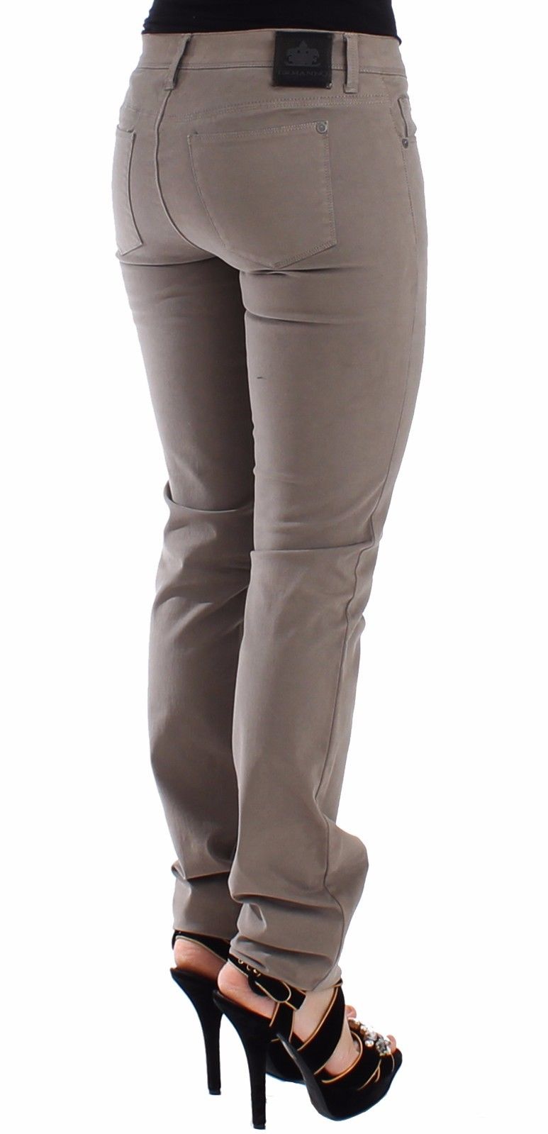 Taupe Beige Schlanke Jeans Denim-Hosen Skinny