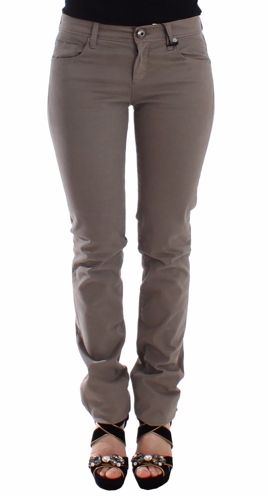 Taupe Beige Schlanke Jeans Denim-Hosen Skinny