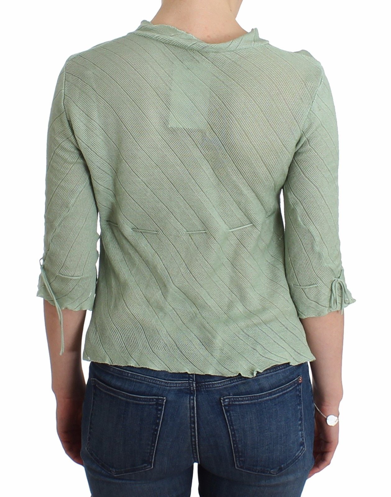 Grünes leichtes Strickpullover-Top Bluse