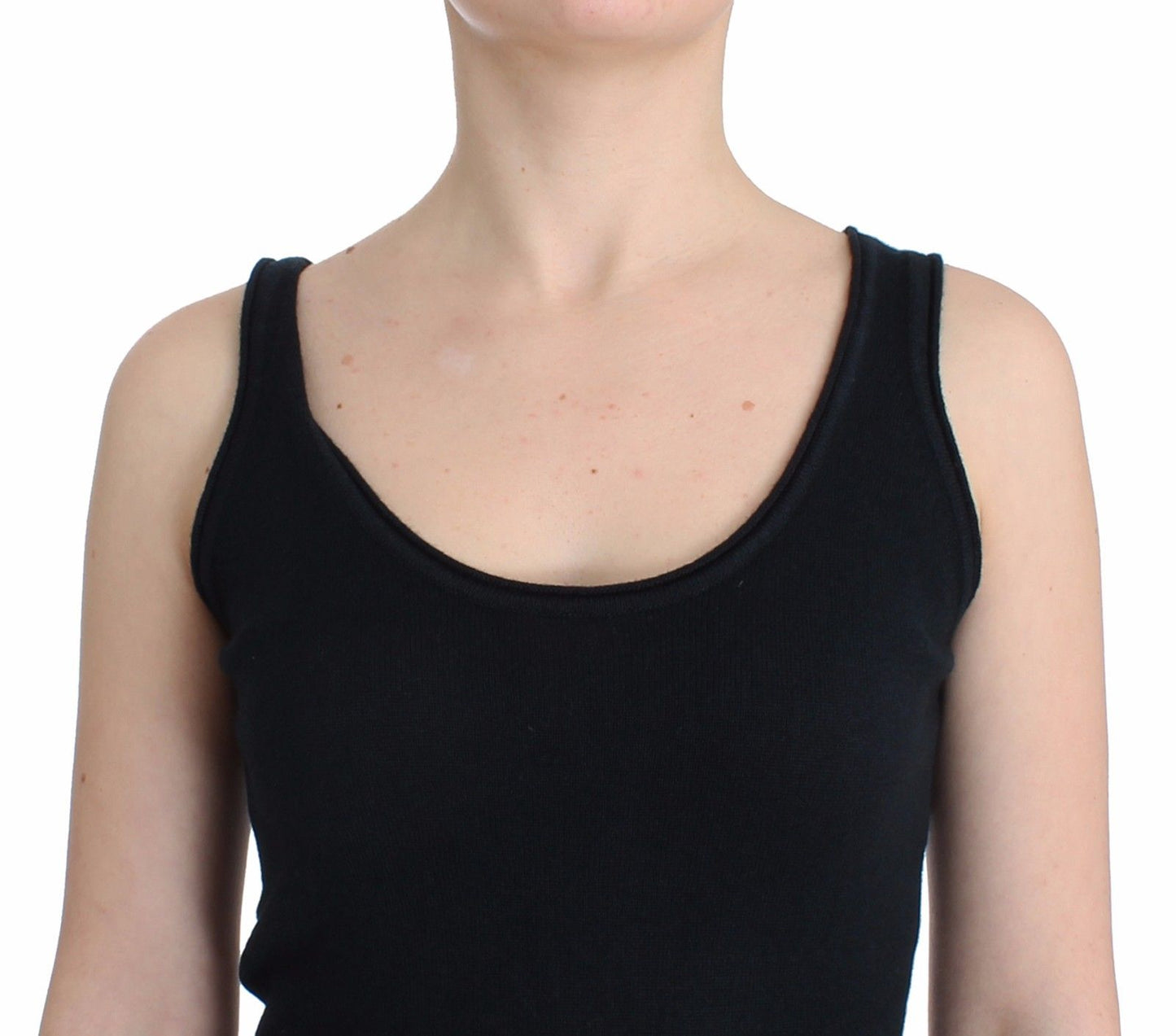 Schwarzes Stricktop Strickpullover 100% Kaschmir