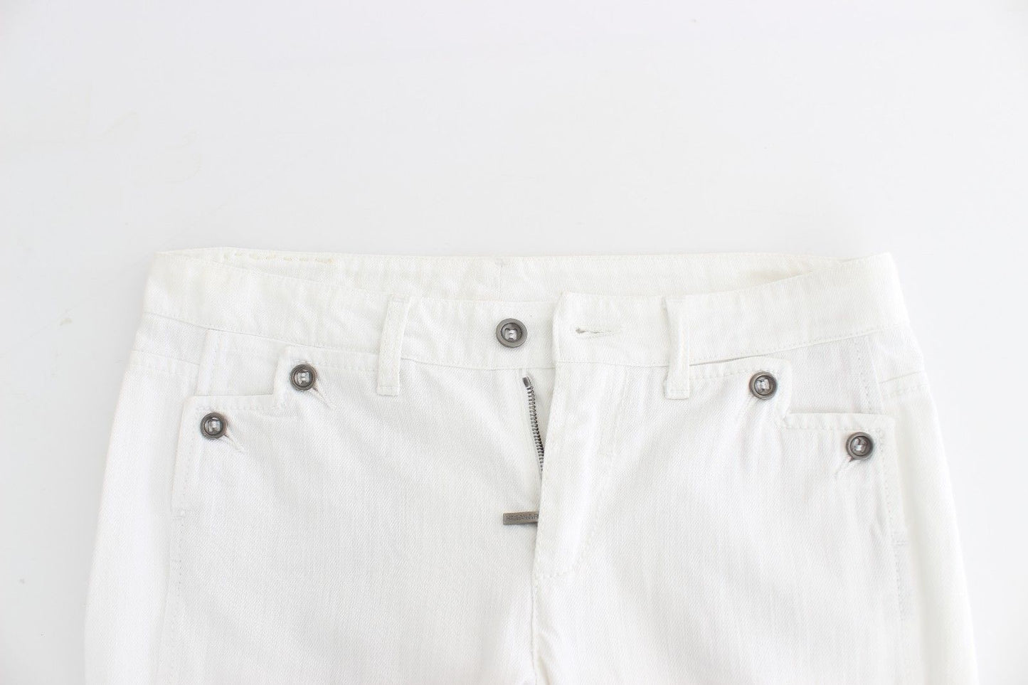 Weiße Cropped Jeans Denim Hosen Branded Capri