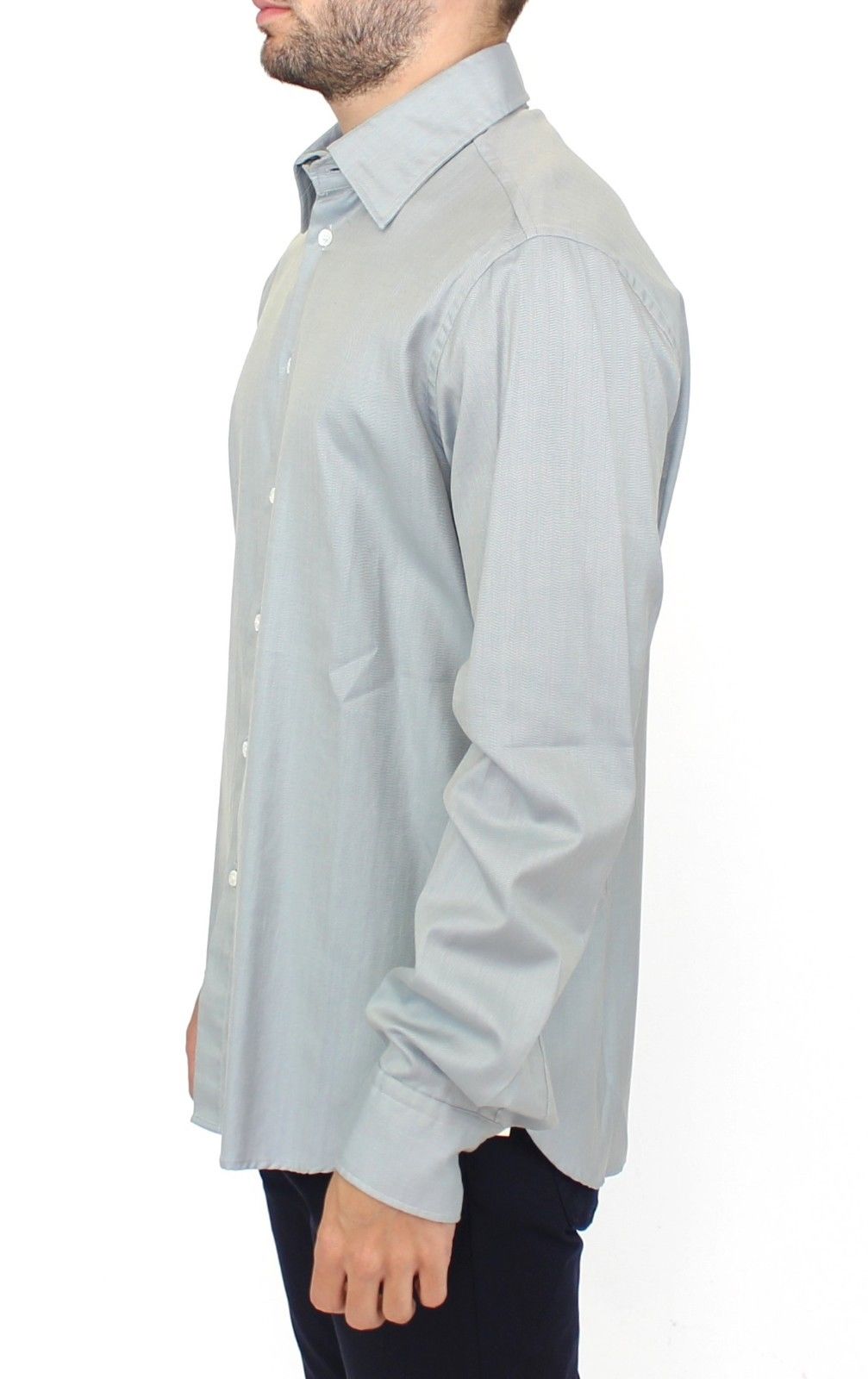 Graues Langarmhemd aus Baumwolle Casual Top