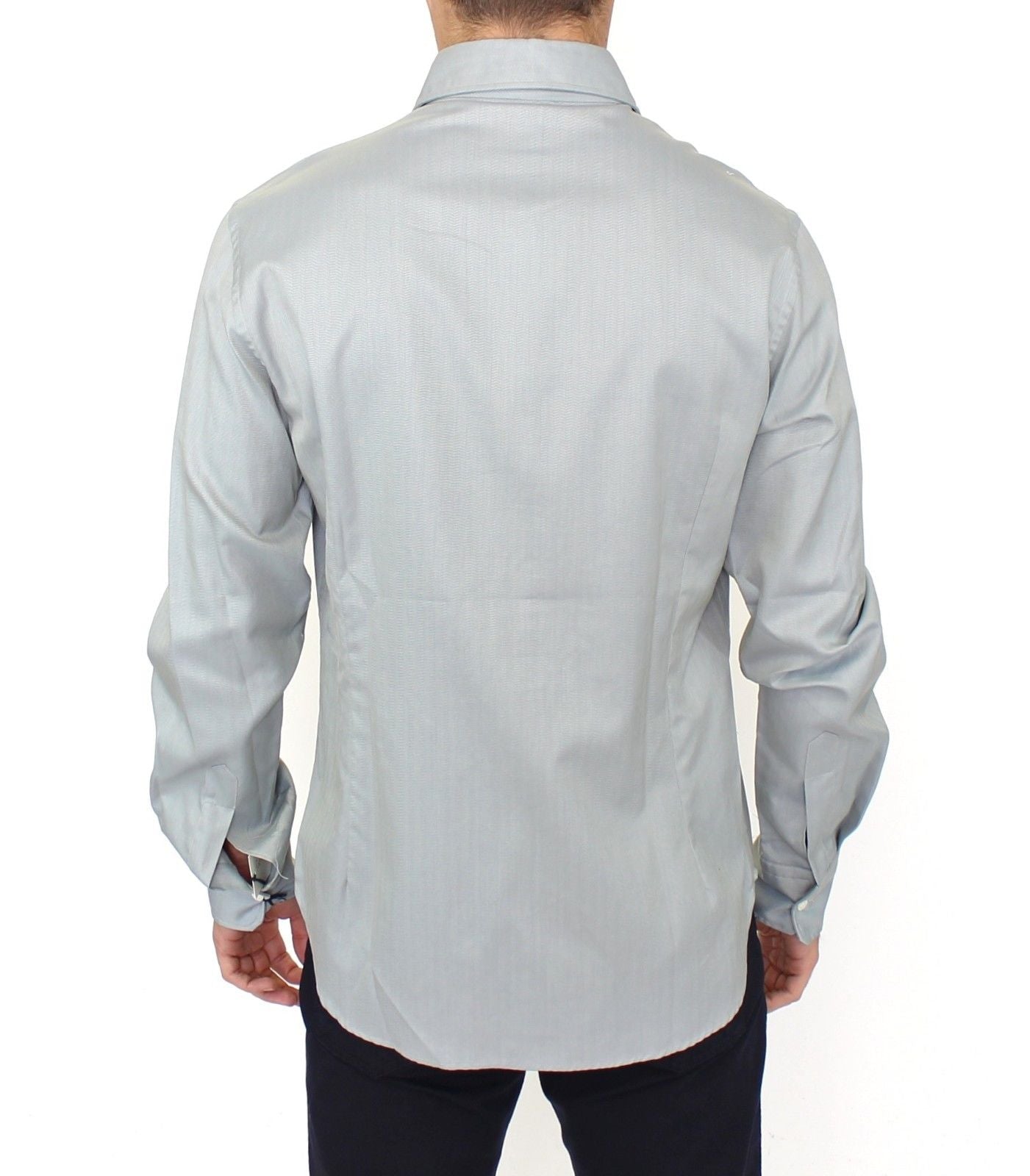 Graues Langarmhemd aus Baumwolle Casual Top