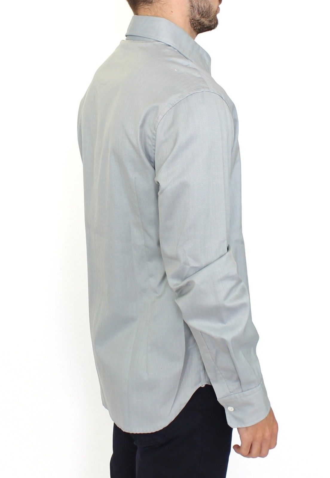 Graues Langarmhemd aus Baumwolle Casual Top