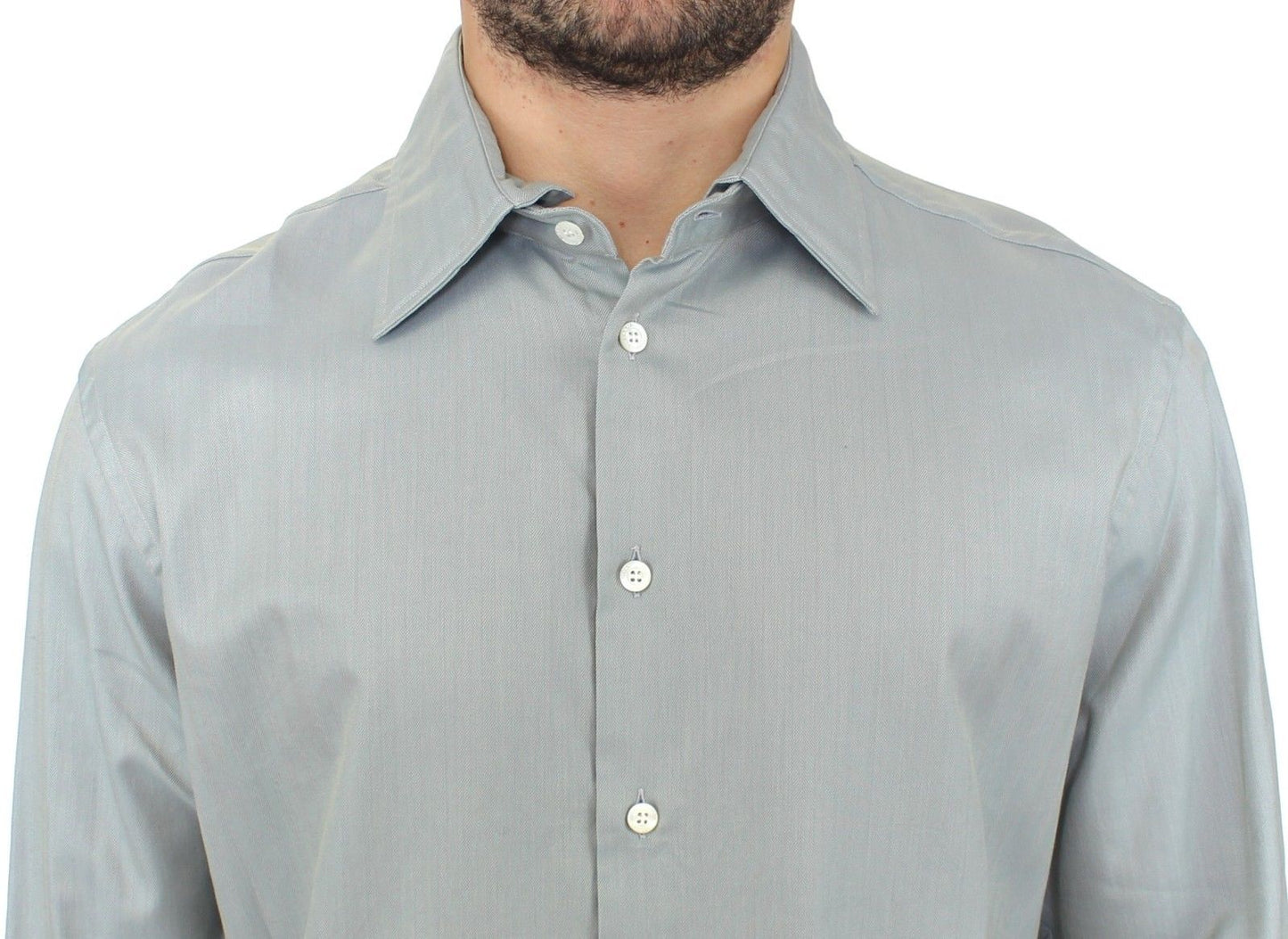 Graues Langarmhemd aus Baumwolle Casual Top