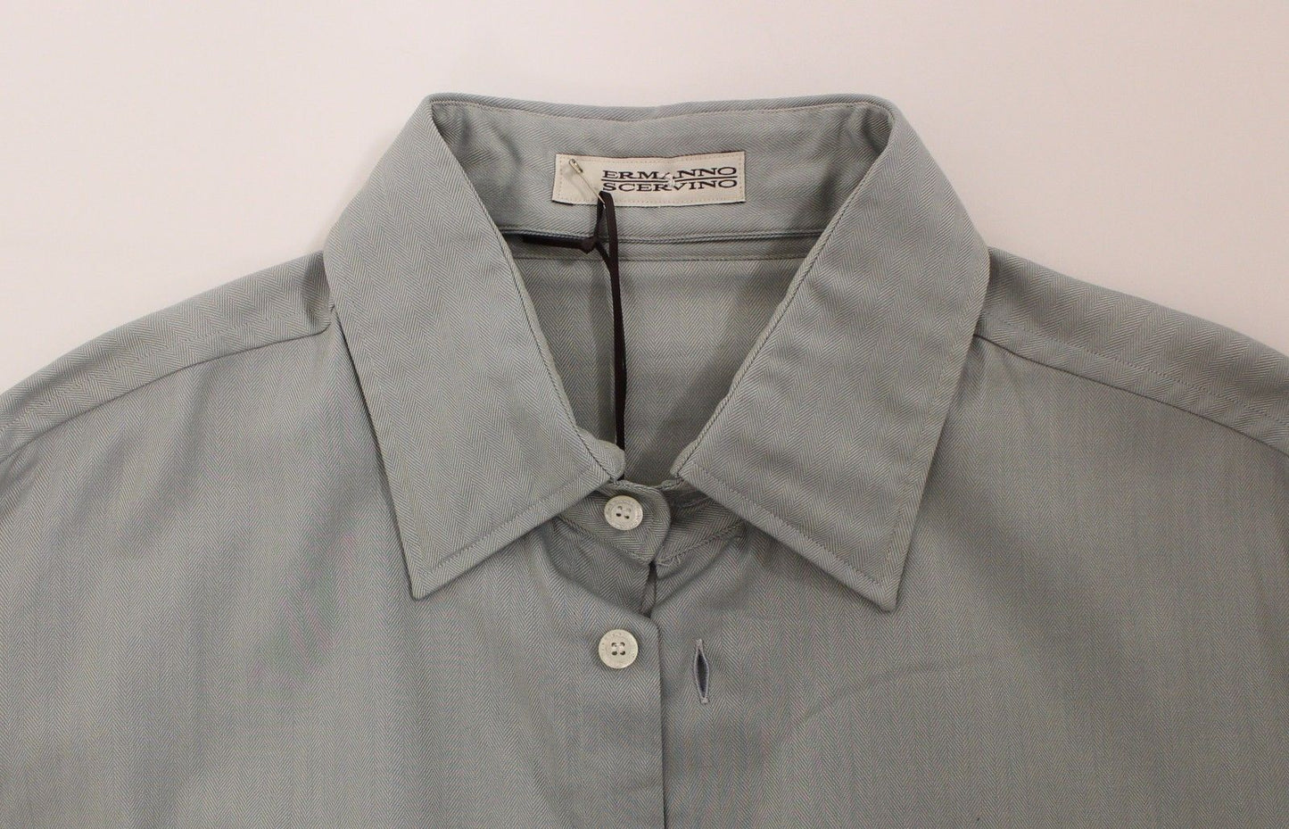 Graues Langarmhemd aus Baumwolle Casual Top