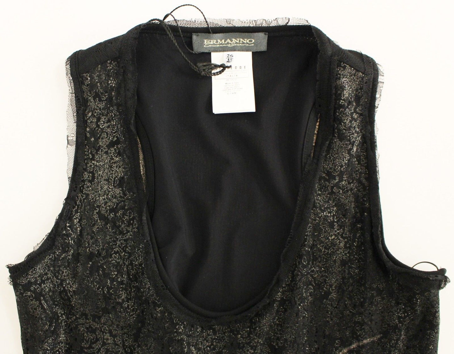 Schwarzes mit Spitze gefüttertes Stretch-Minikleid