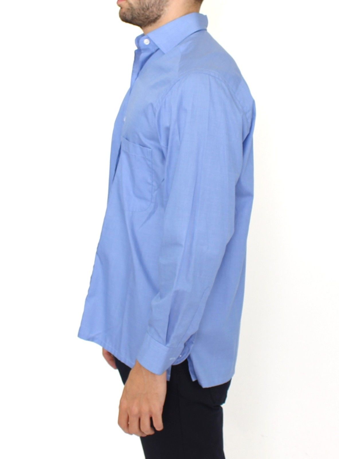 Blaues Baumwollkleid Classic Fit Hemd