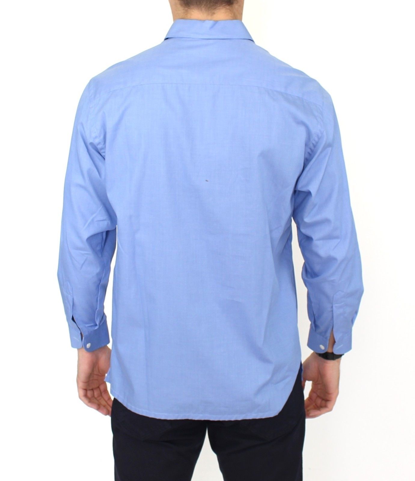 Blaues Baumwollkleid Classic Fit Hemd