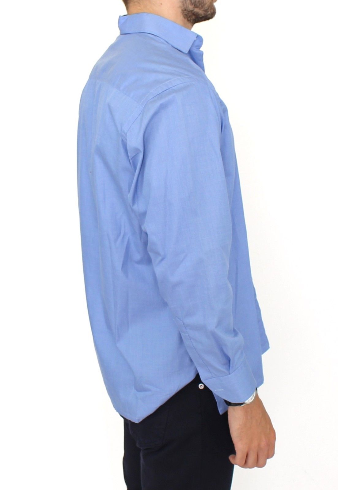 Blaues Baumwollkleid Classic Fit Hemd