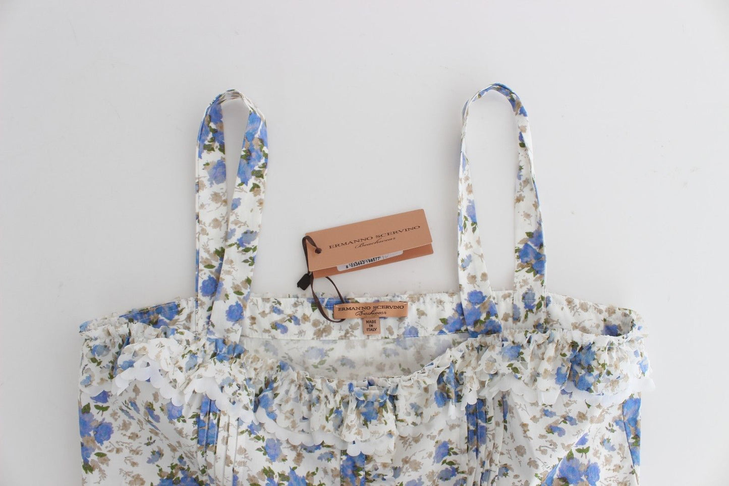 Beachwear Blau Floral Beach Minikleid Kurz