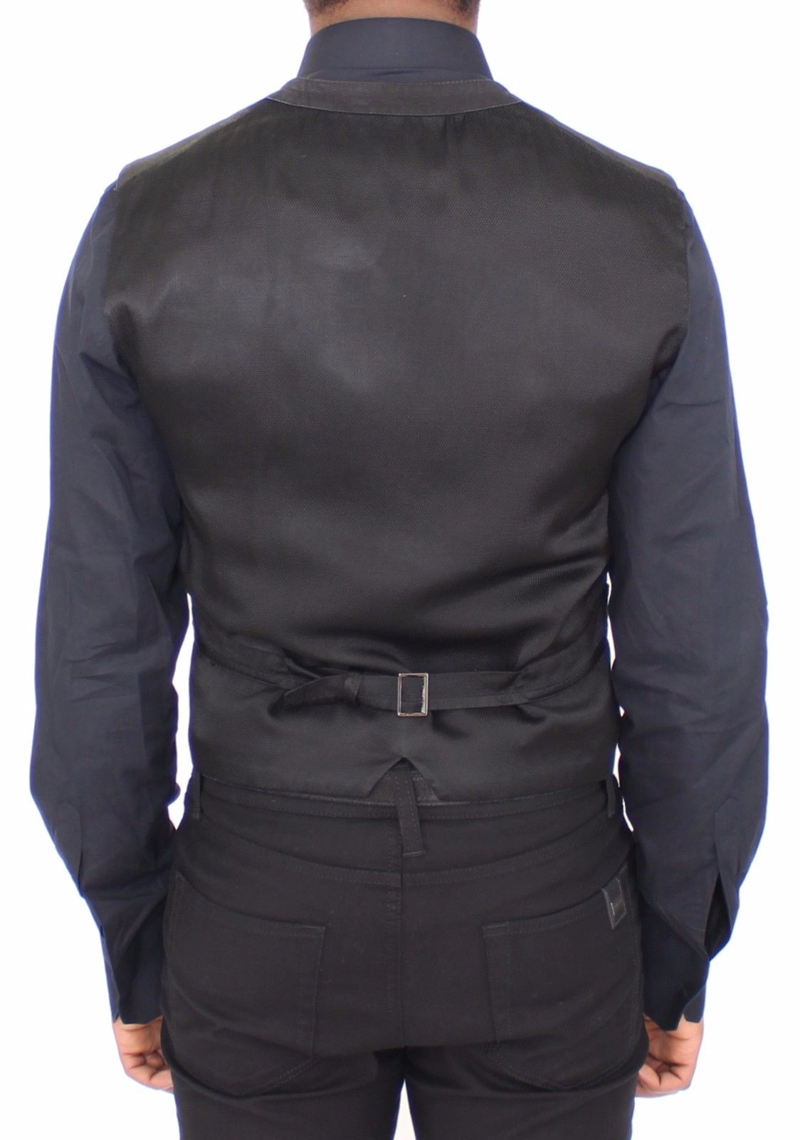 Schwarzes Baumwoll-Viskose-Kleid Weste Blazer