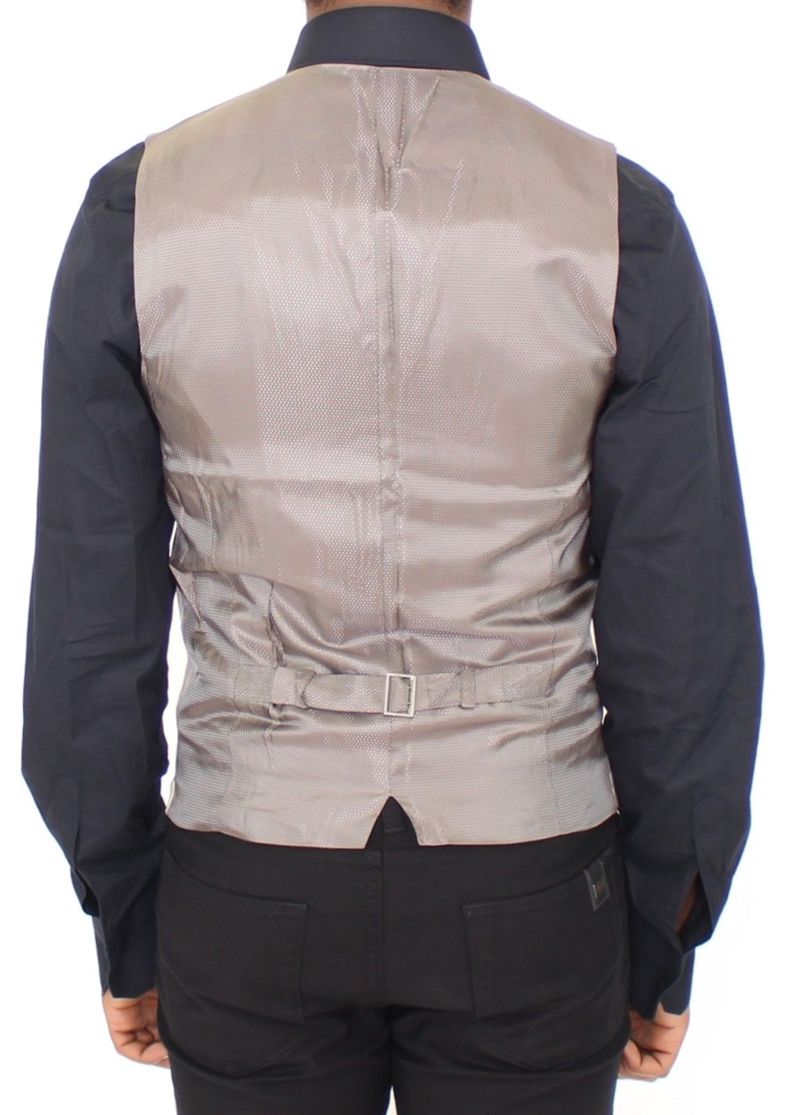 Beige Baumwolle Stretch Kleid Weste Blazer