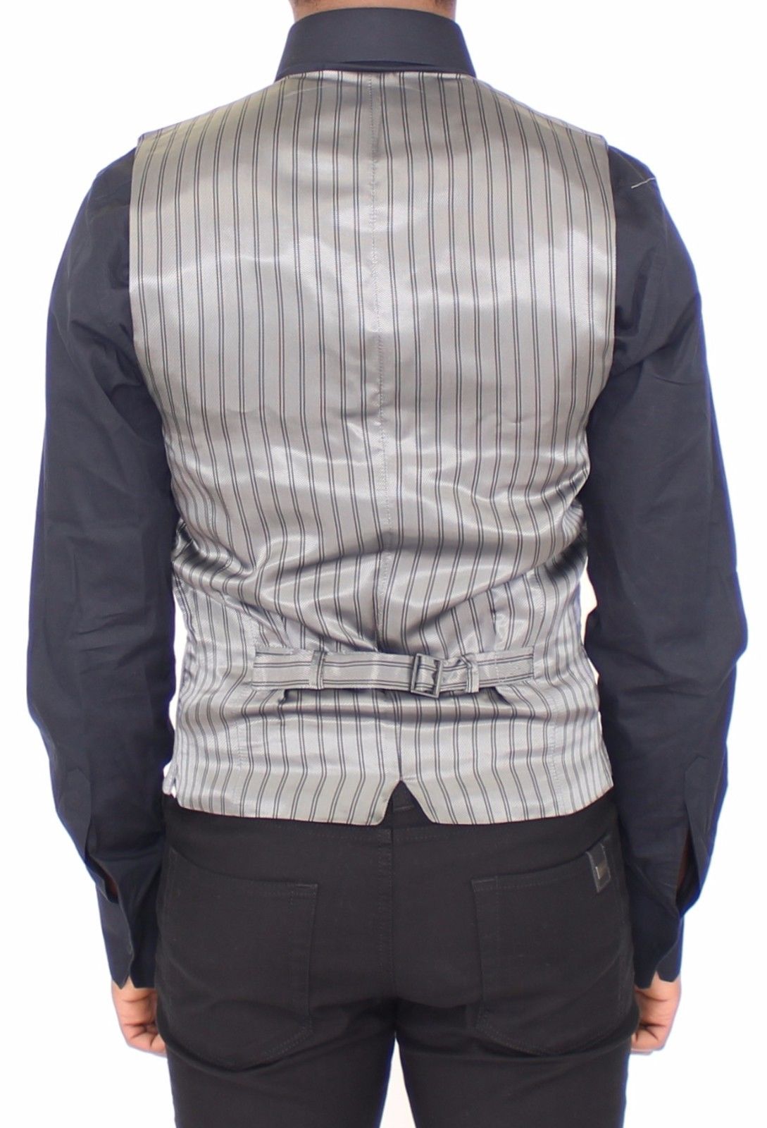 Graues Baumwoll-Stretch-Kleid Weste Blazer