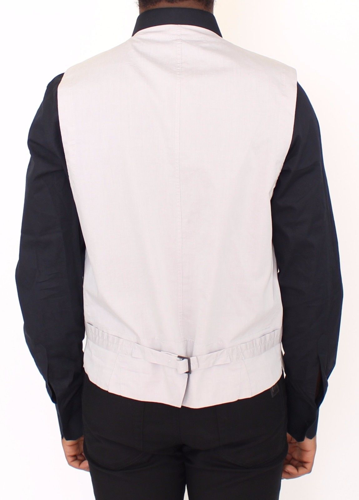 Beige Baumwolle Seidenmischung Kleid Weste Blazer